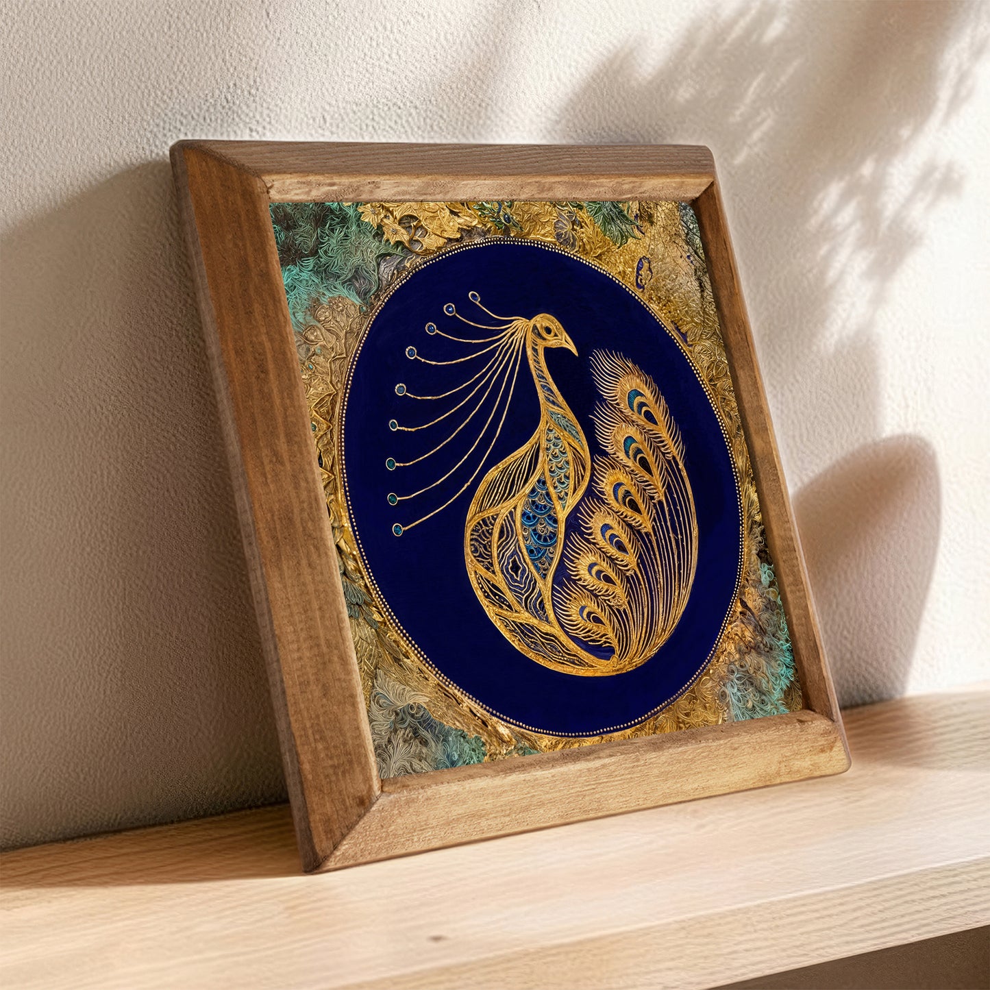 Peacock Natural Stone Wall Art