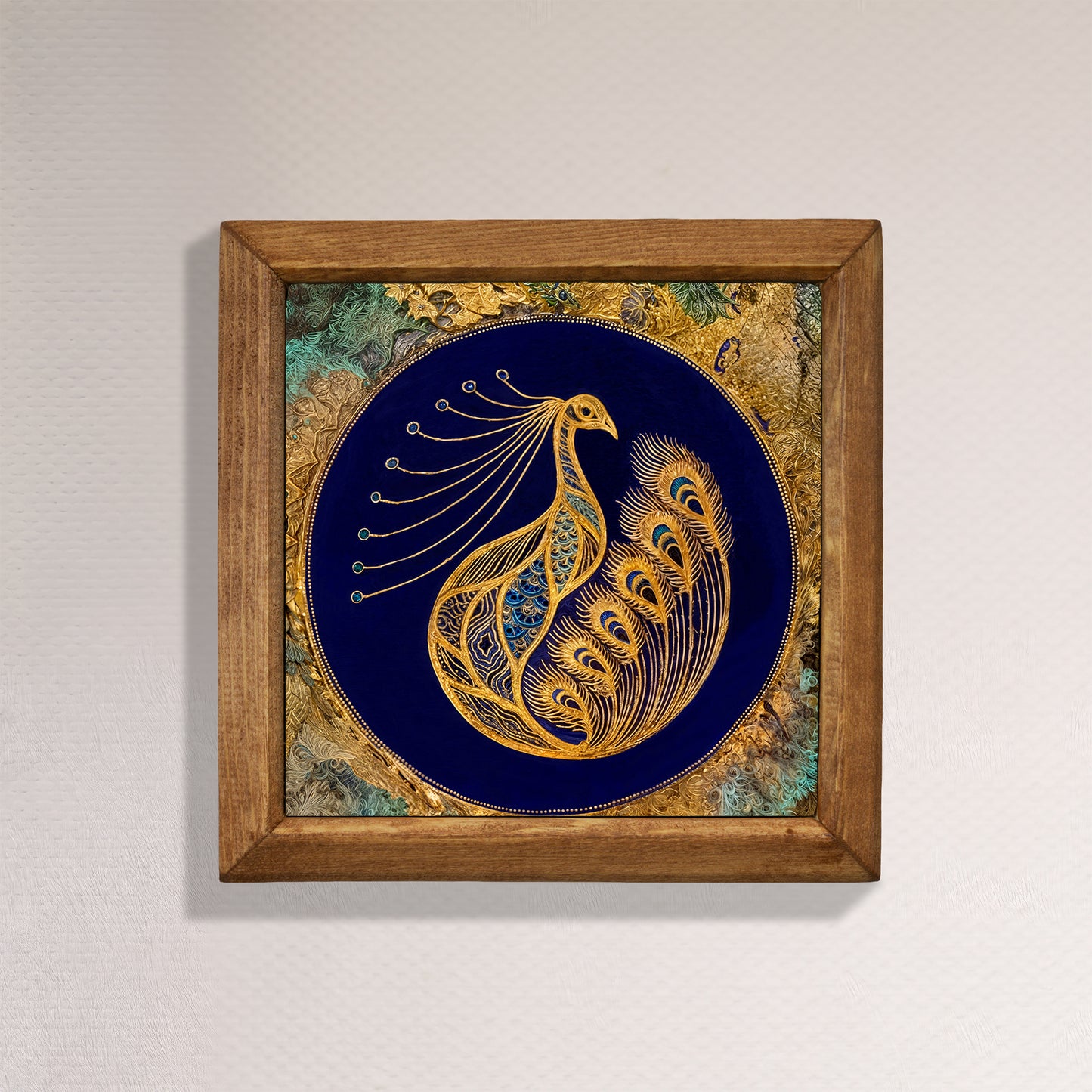 Peacock Natural Stone Wall Art