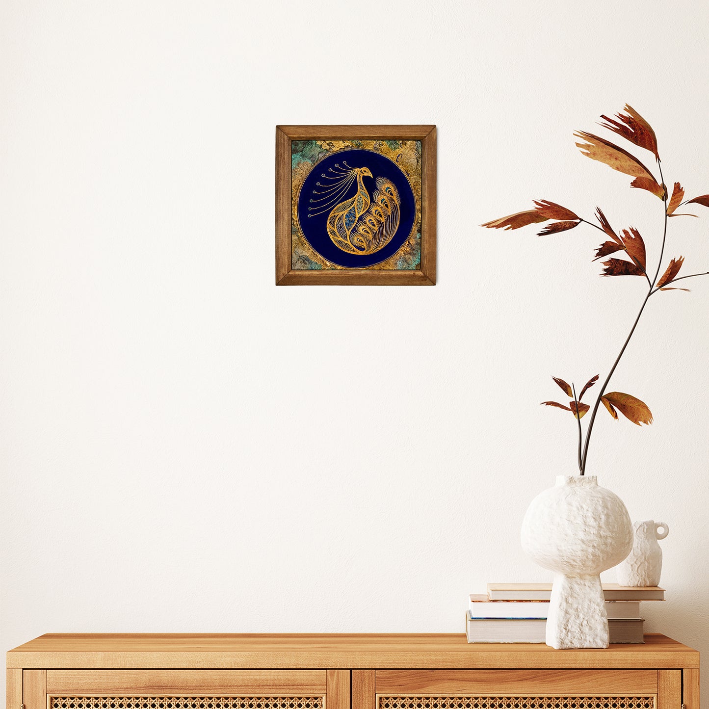 Peacock Natural Stone Wall Art