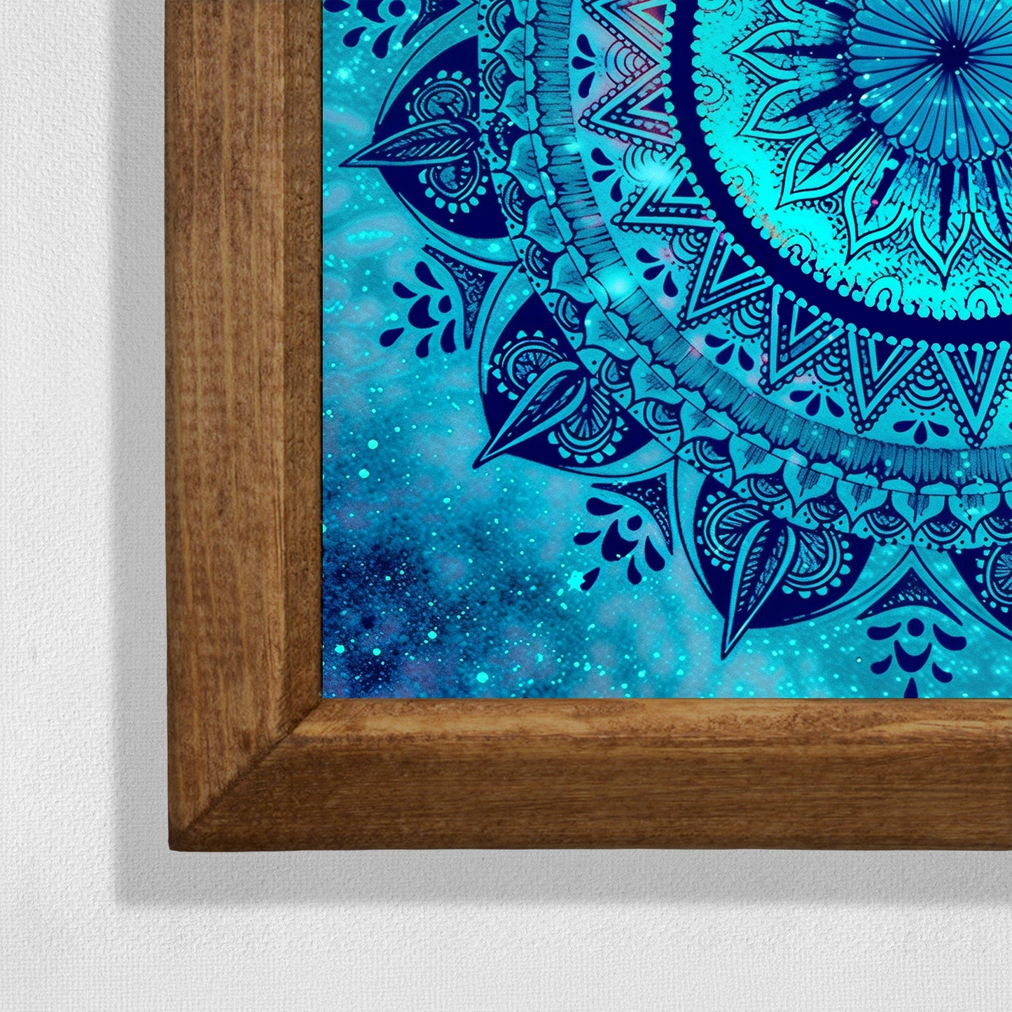 Blue Mandala Framed Stone Wall Art