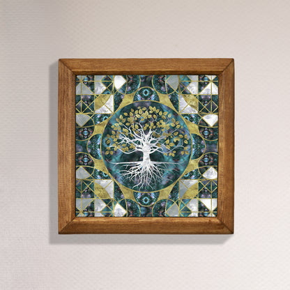 Tree of Life Natural Framed Stone Wall Art