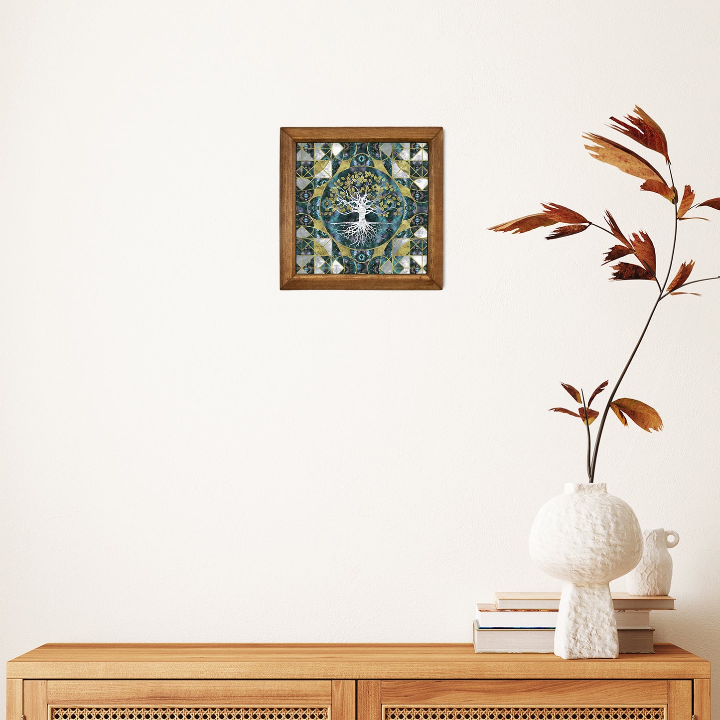 Tree of Life Natural Framed Stone Wall Art