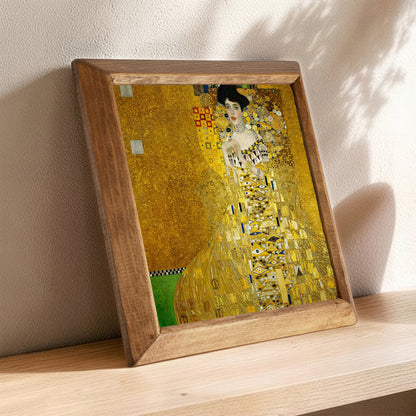 Gustav Klimt Lady Framed Stone Wall Art