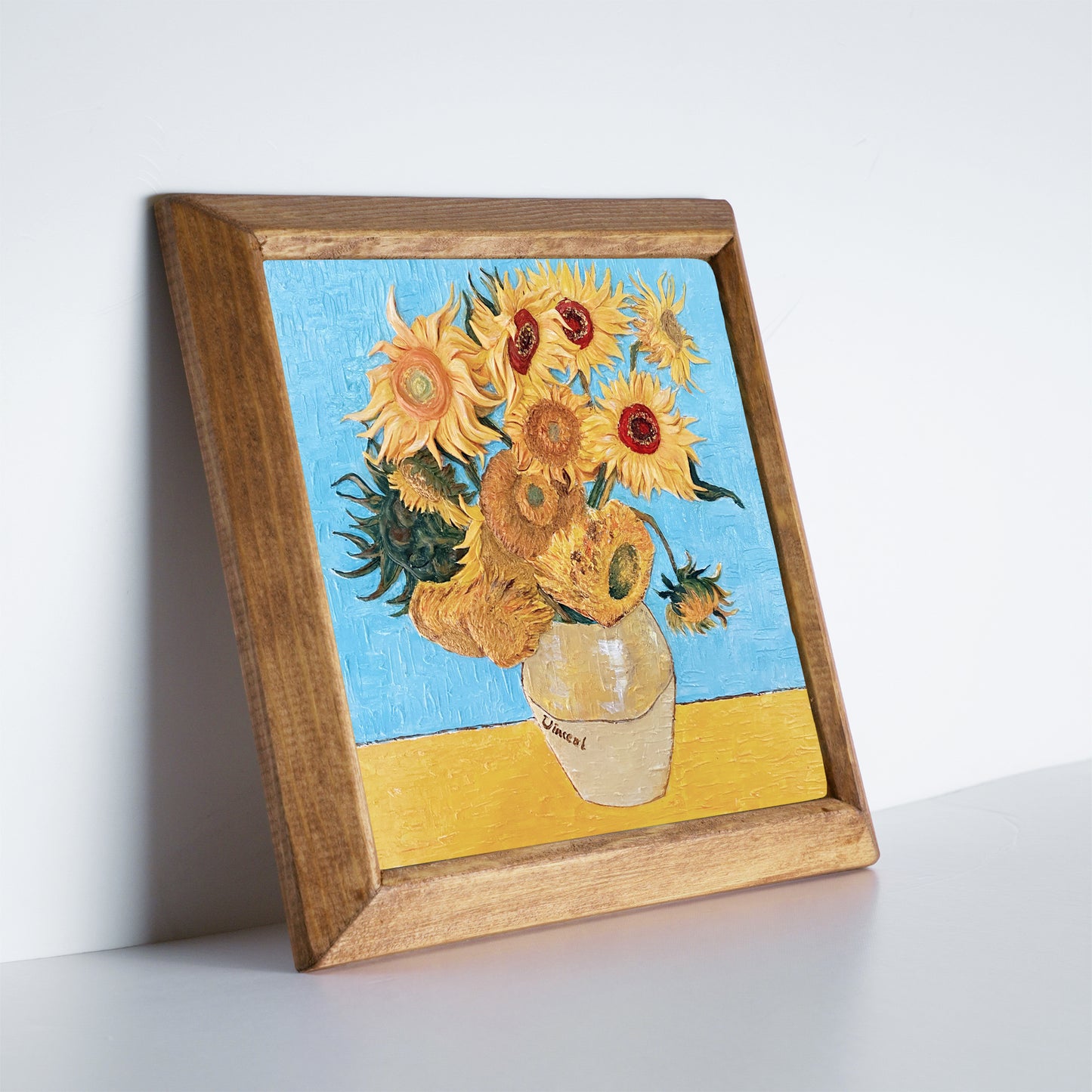 Van Gogh Flower Framed Stone Wall Art