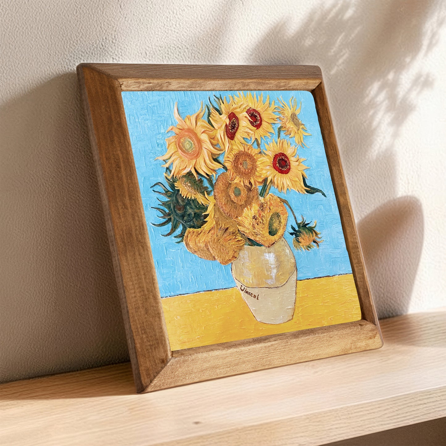 Van Gogh Flower Framed Stone Wall Art