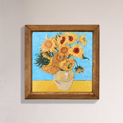Van Gogh Flower Framed Stone Wall Art