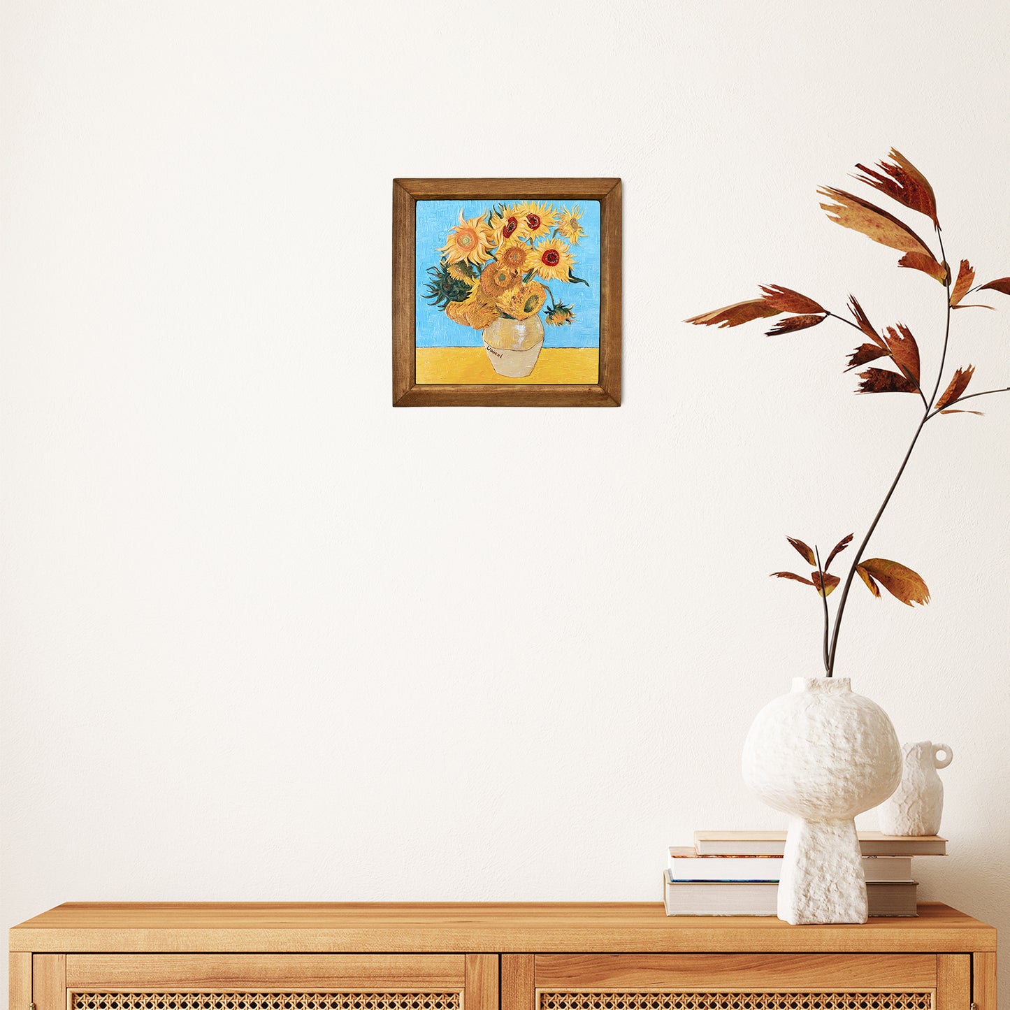 Van Gogh Flower Framed Stone Wall Art