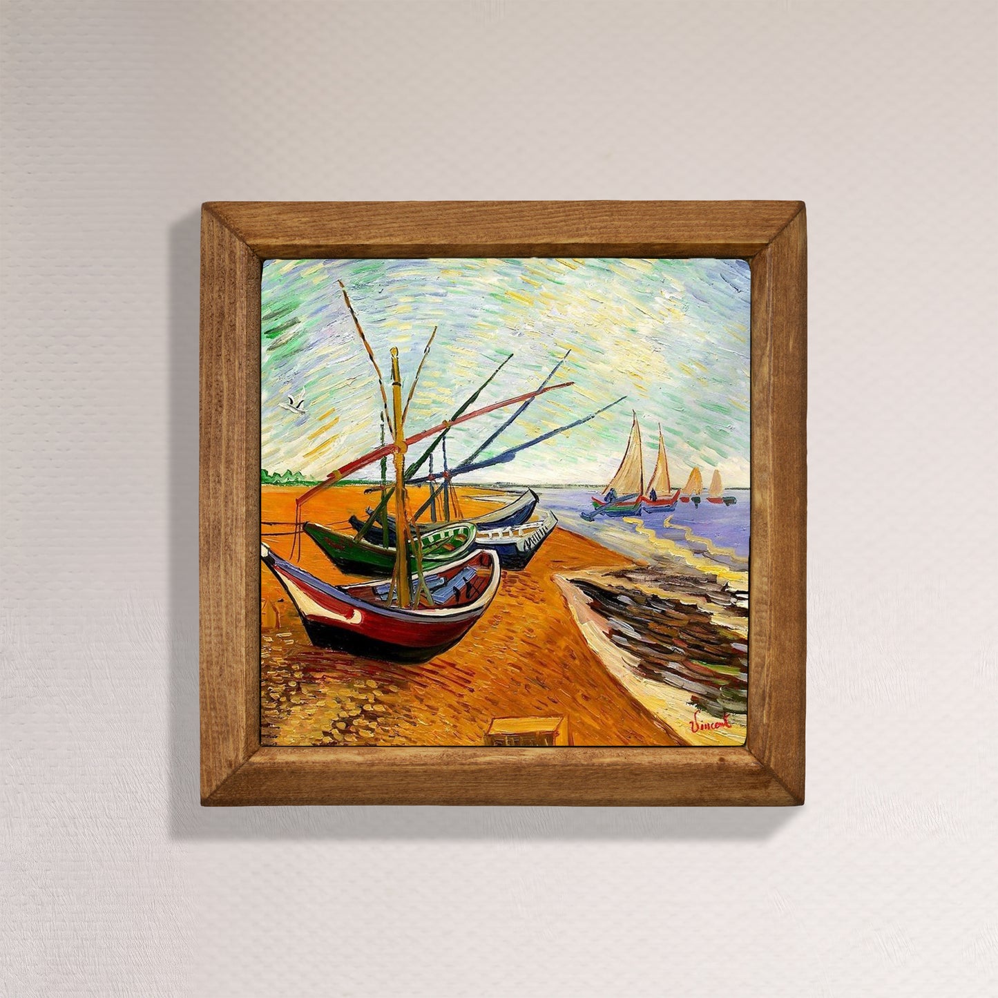 Van Gogh Fishing Boats Stone Wall Art