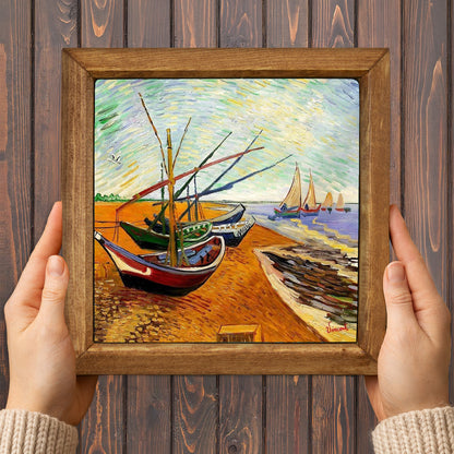 Van Gogh Fishing Boats Stone Wall Art
