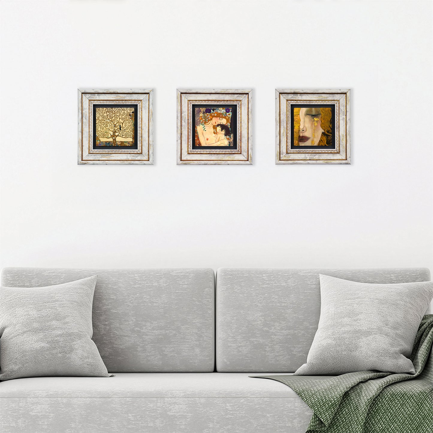 Golden Harmony Trio Vintage Stone Wall Art Set