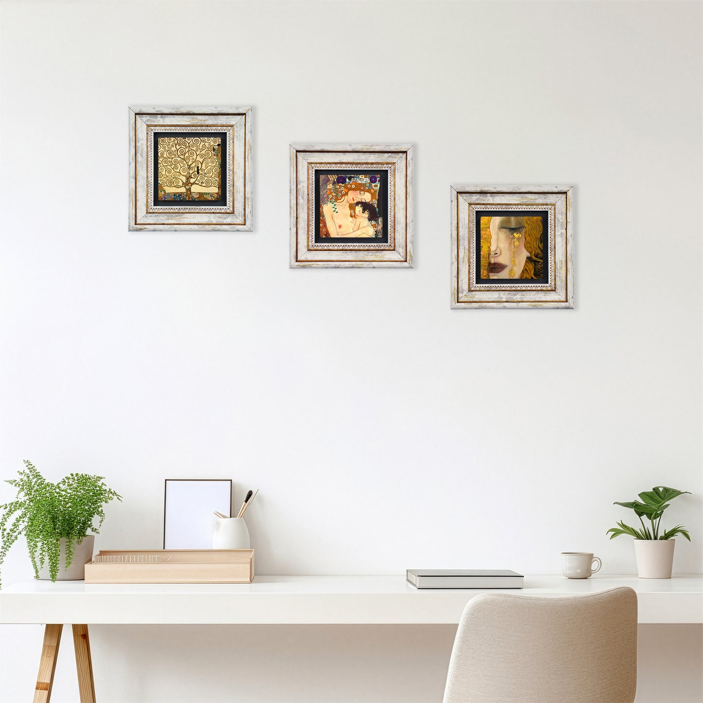 Golden Harmony Trio Vintage Stone Wall Art Set