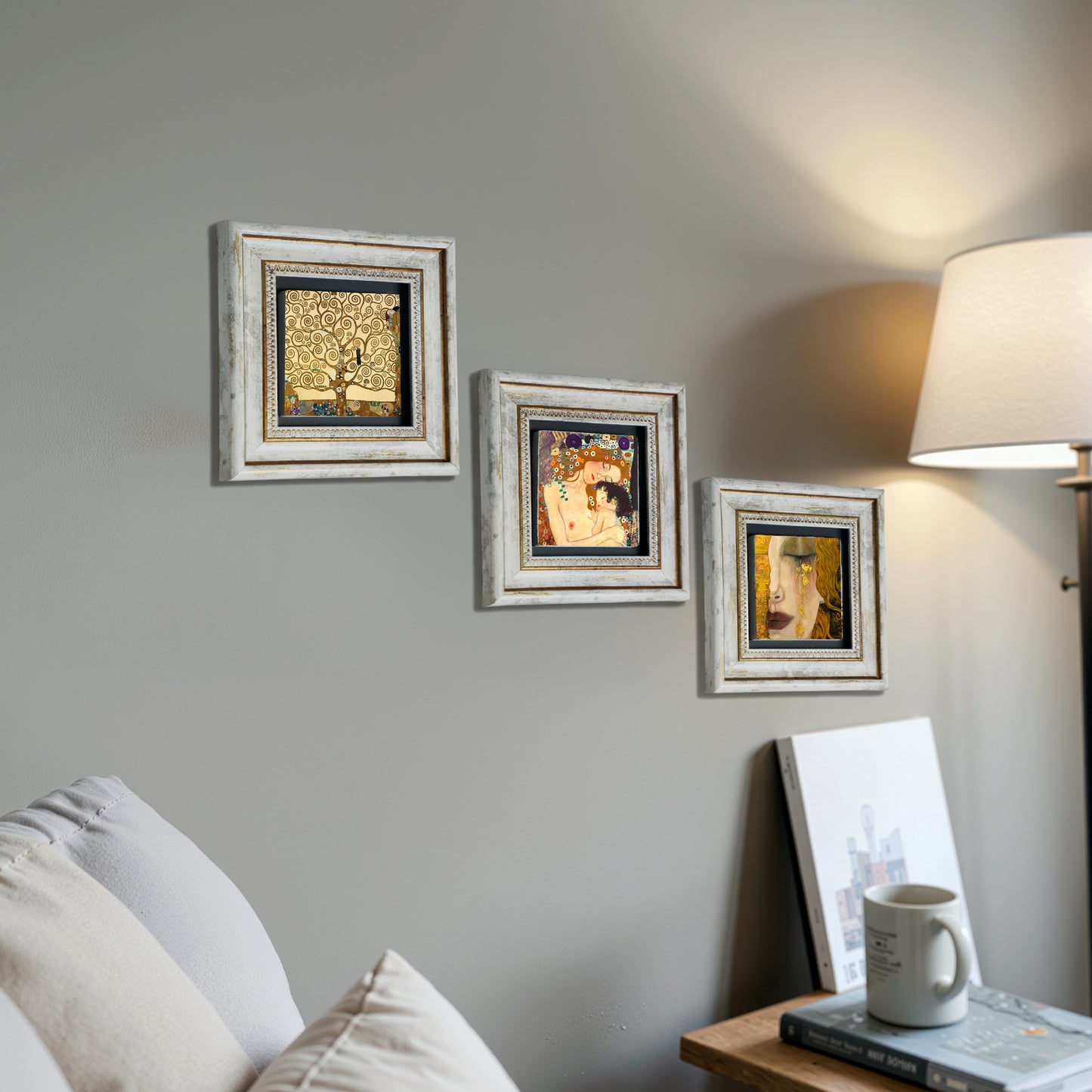 Golden Harmony Trio Vintage Stone Wall Art Set