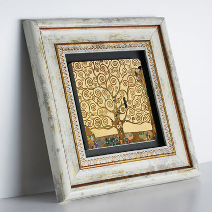 Golden Gustav Klimt Trio Vintage Stone Wall Art Set