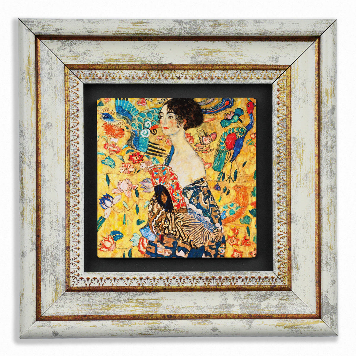 Gustav Klimt Lady's Trio Vintage Stone Wall Art Set