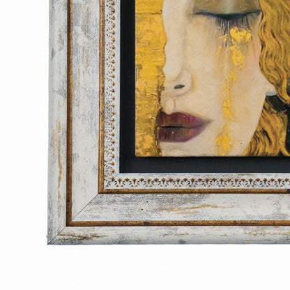 Golden Gustav Klimt Trio Vintage Stone Wall Art Set