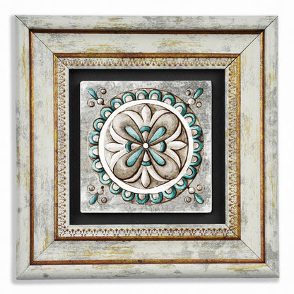 Mosaic Leaves Trio Vintage Stone Wall Art Set