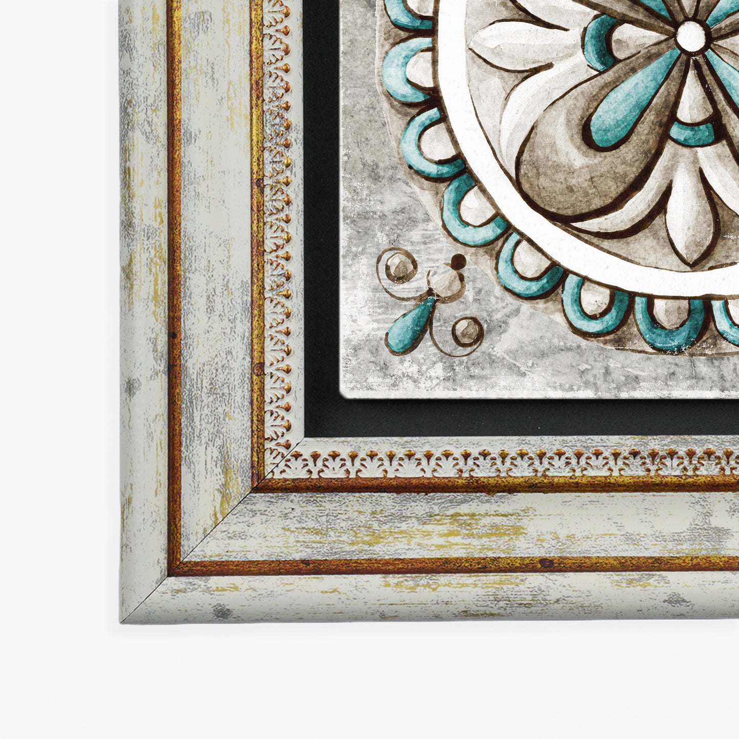 Mosaic Leaves Trio Vintage Stone Wall Art Set