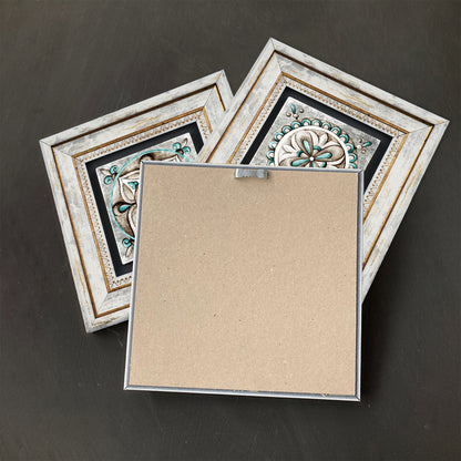 Mosaic Leaves Trio Vintage Stone Wall Art Set