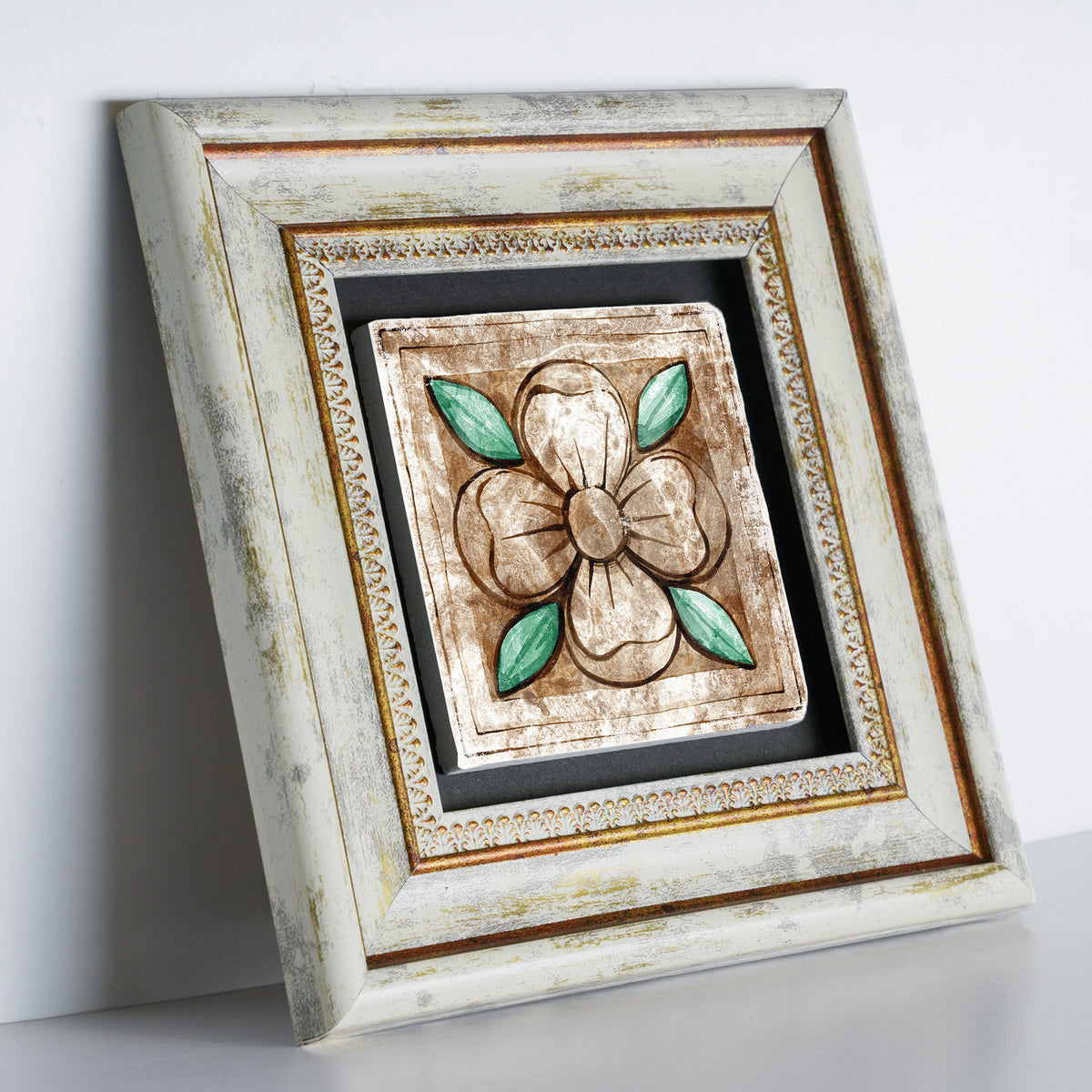Mosaic Four Leaves Trio Vintage Stone Wall Art Set