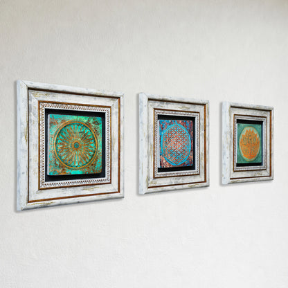 Lotus Flower of Life Trio Stone Wall Art