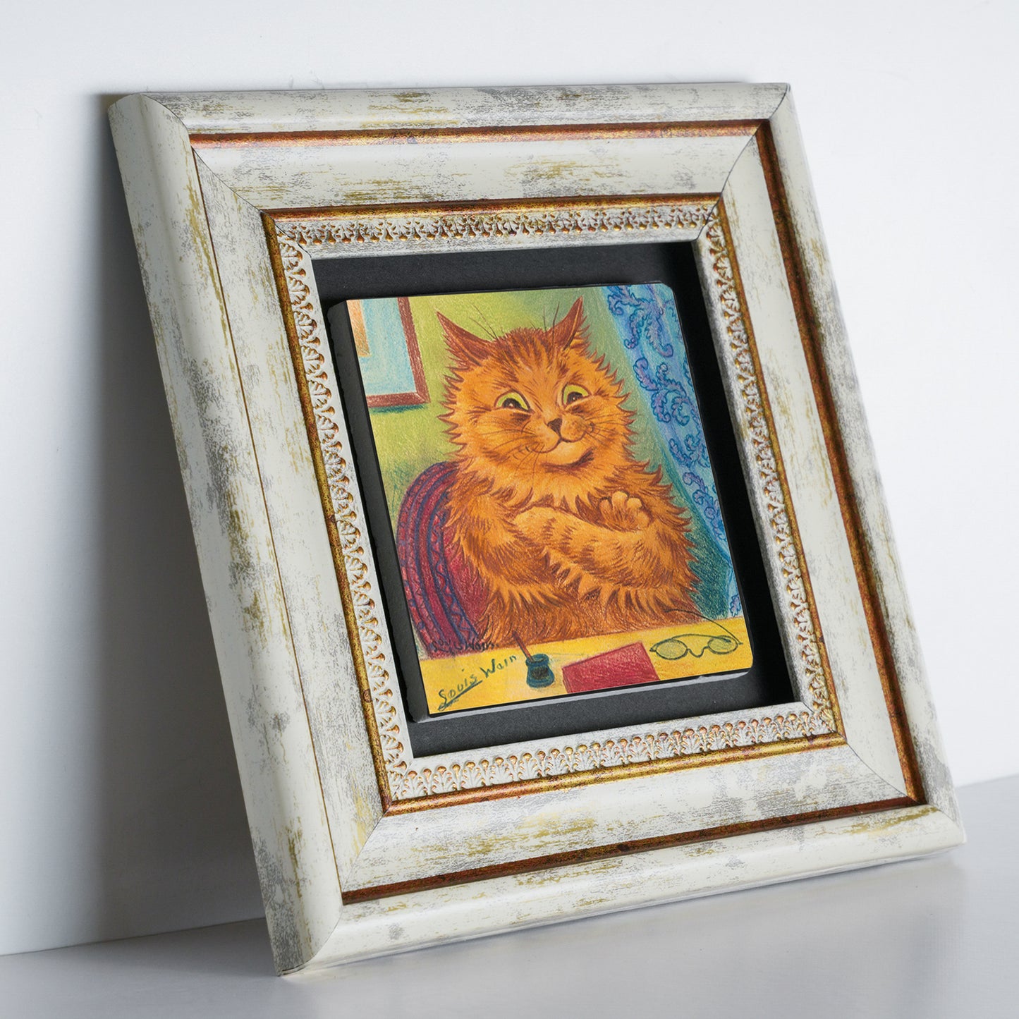 Louis Wain Cats Trio Vintage Stone Wall Art Set