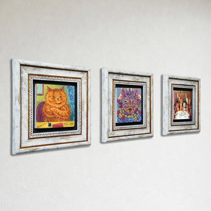 Louis Wain Cats Trio Vintage Framed Wall Art