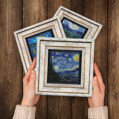 Van Gogh Stary Sky Trio Vintage Stone Wall Art Set