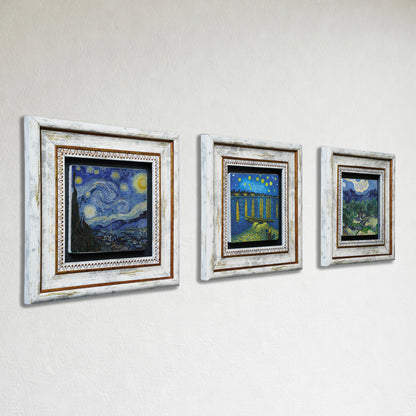 Van Gogh Stary Sky Trio Vintage Stone Wall Art Set