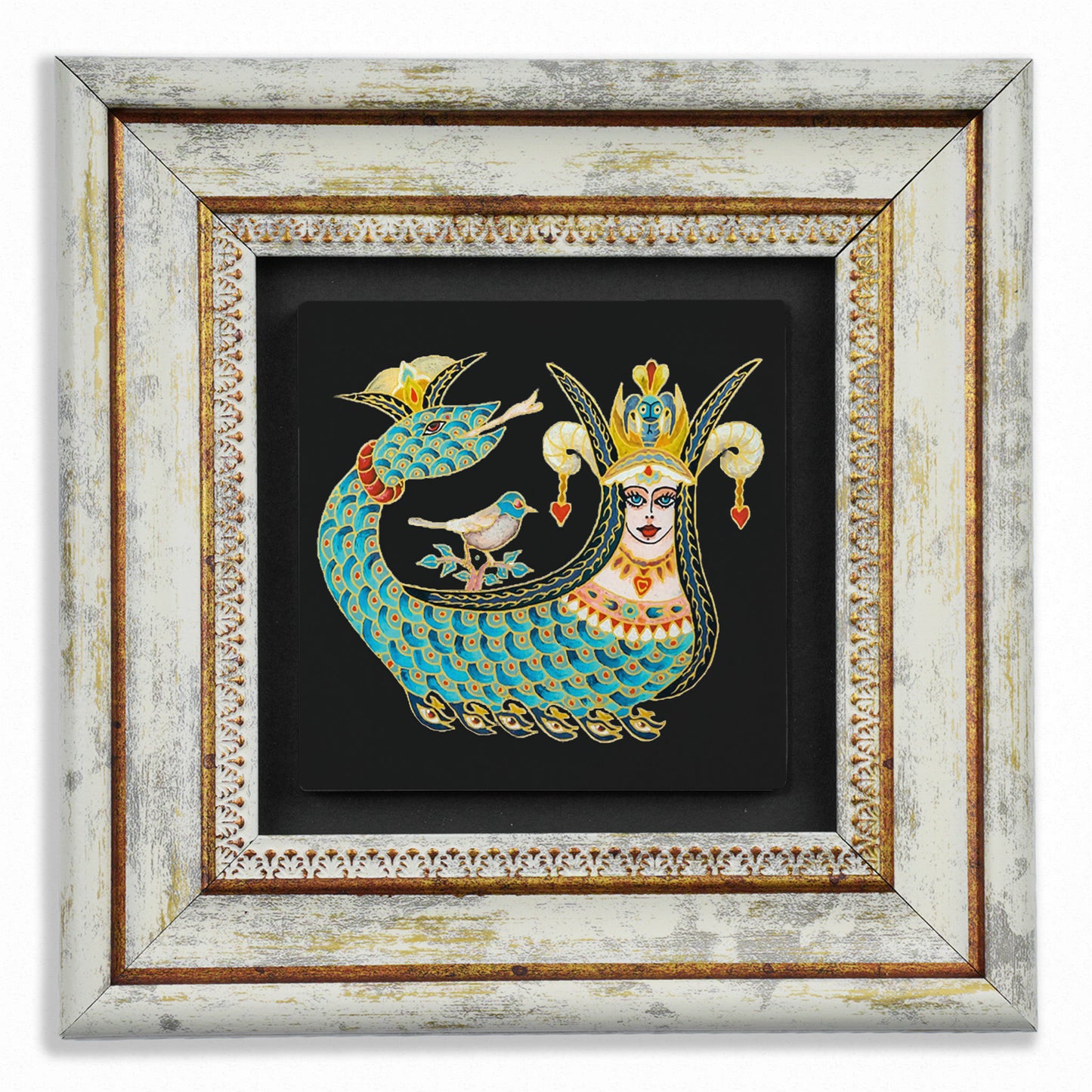 Shahmaran, Evil Eye, Lotus Trio Vintage Stone Wall Art Set