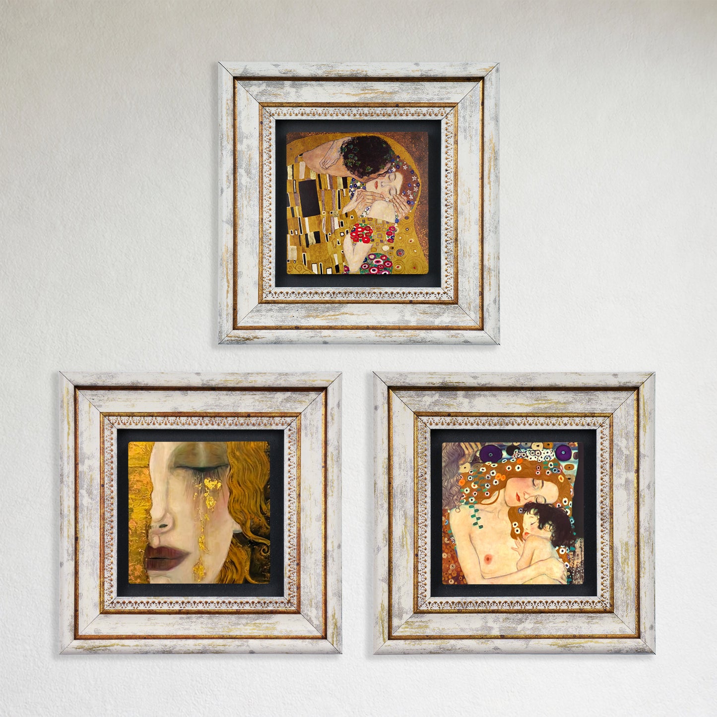 Gustav Klimt Masterpieces Trio Stone Wall Art