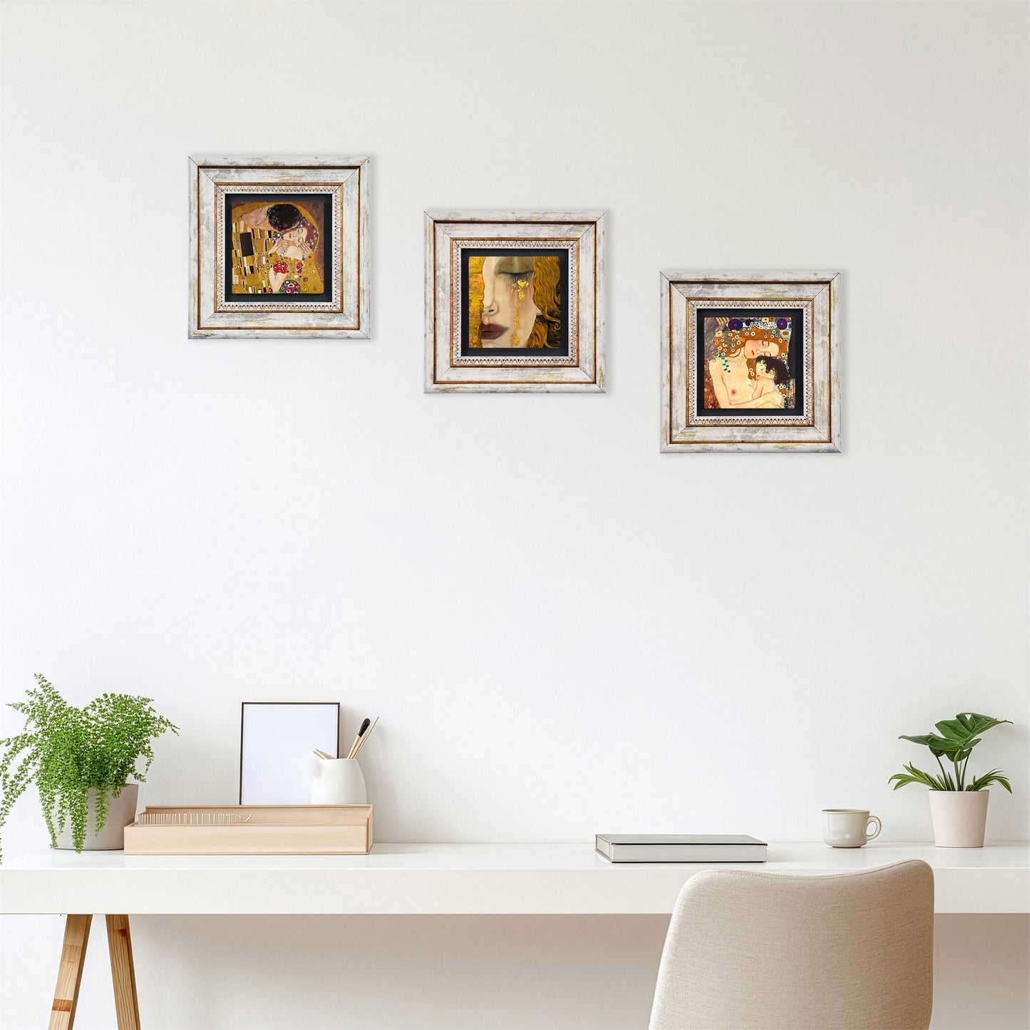 Gustav Klimt Masterpieces Trio Stone Wall Art