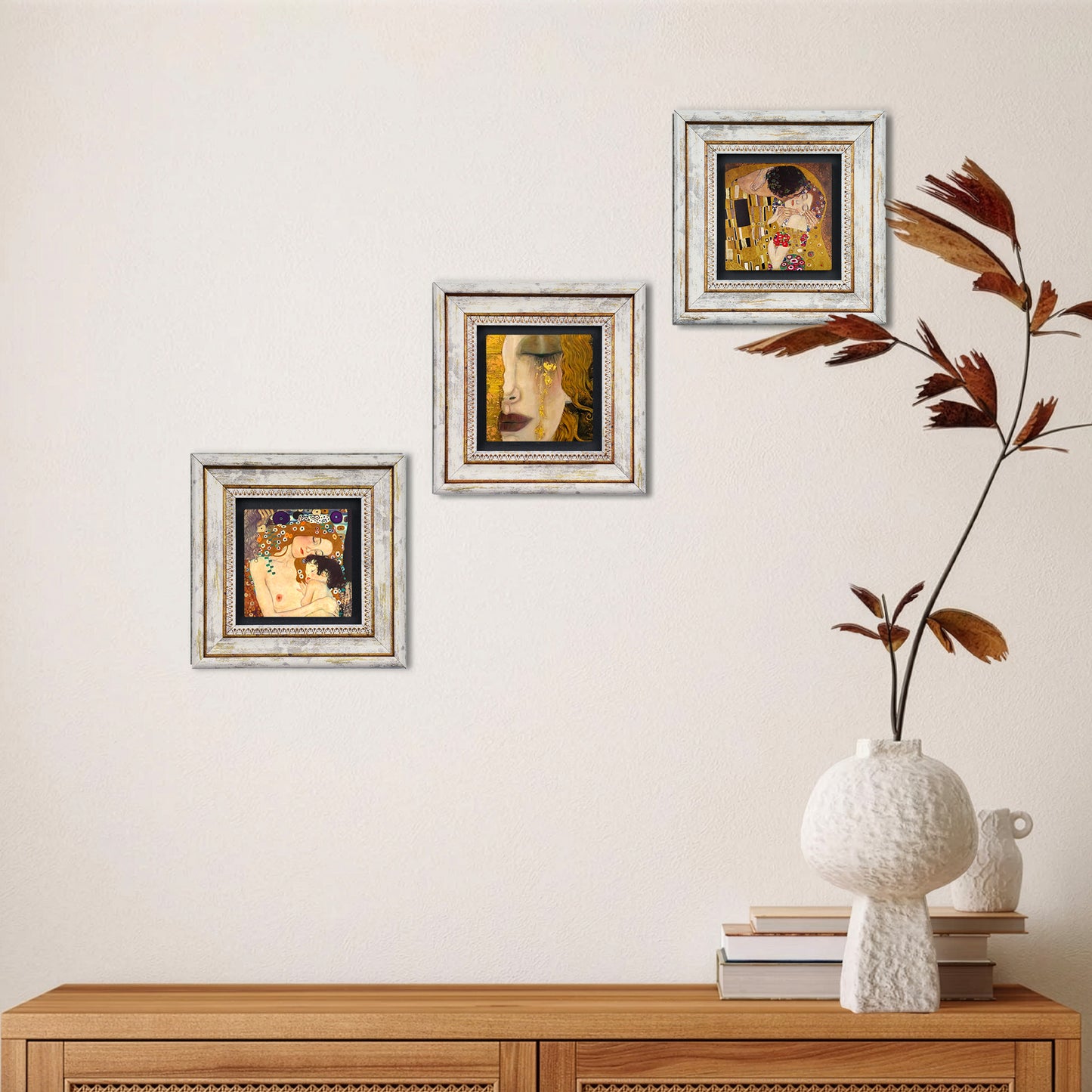 Gustav Klimt Masterpieces Trio Stone Wall Art