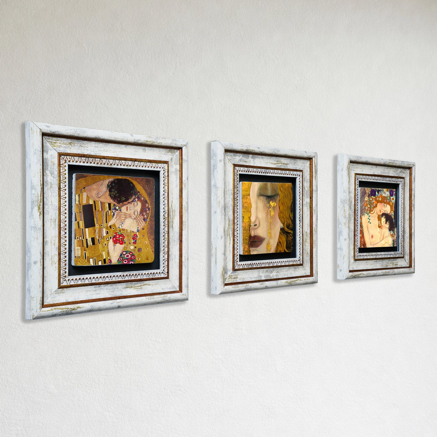 Gustav Klimt Masterpieces Trio Stone Wall Art
