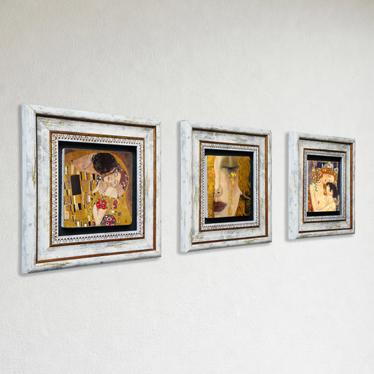 Gustav Klimt Masterpieces Trio Stone Wall Art