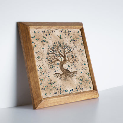 Tree of Life Wall Art Set of 2 Wooden Frame Artwork