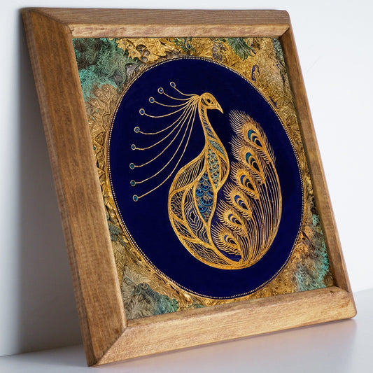 Peacock Natural Stone Wall Art