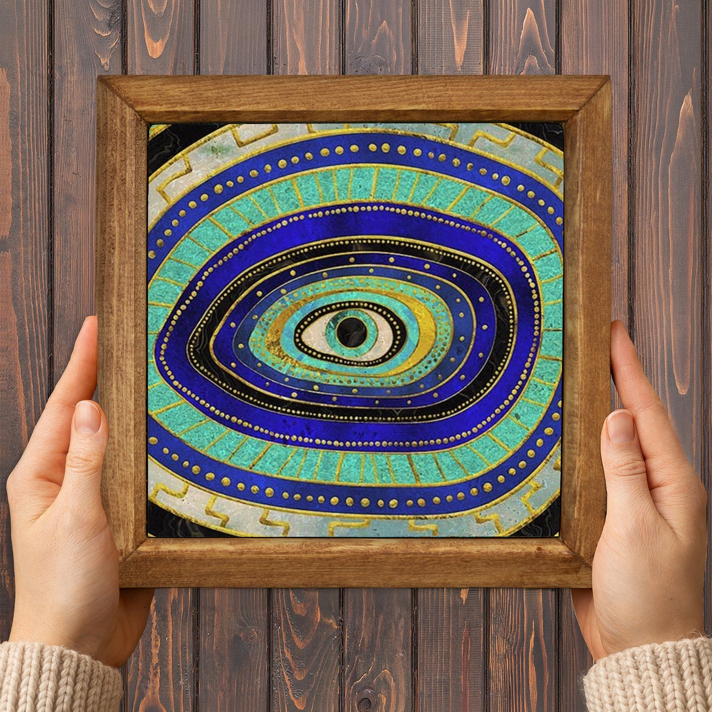Colourful Evil Eye Wall Art Duo – Nazar Decor Set