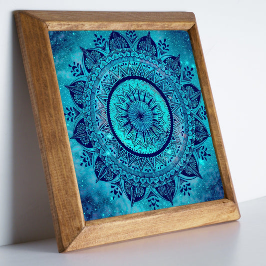 Blue Mandala Stone Wall Art