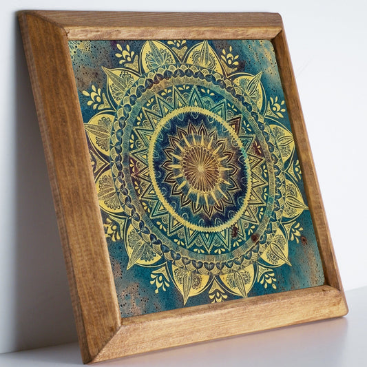 Mandala Green Stone Wall Art