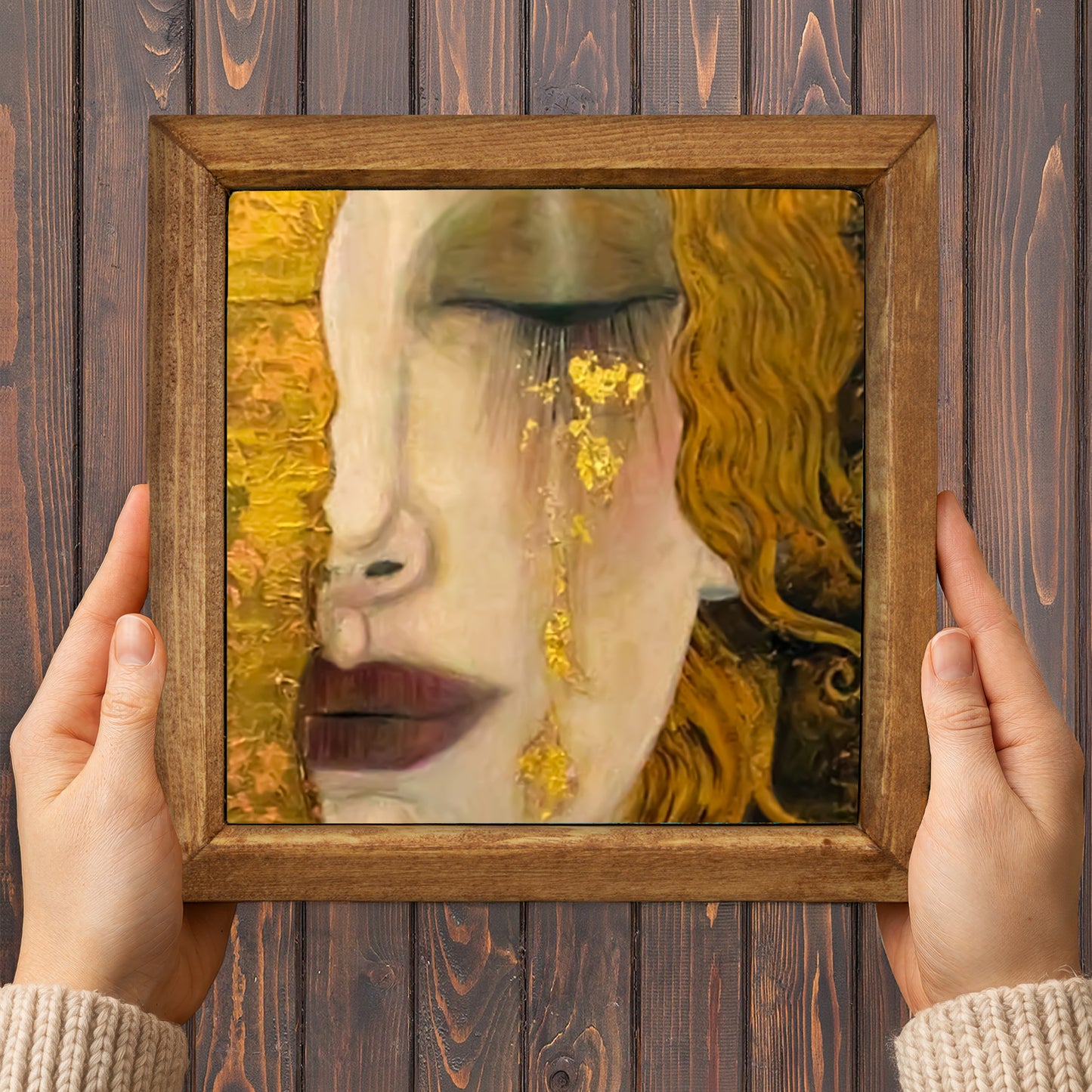Gustav Klimt & Freya Framed Wall Art Stone Trio Set
