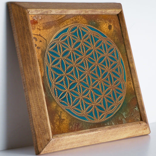Flower of Life Dawn Stone Wall Art