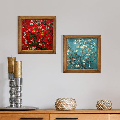 Van Gogh Reverie Duo | Almond Blossom Natural Stone Wall Art
