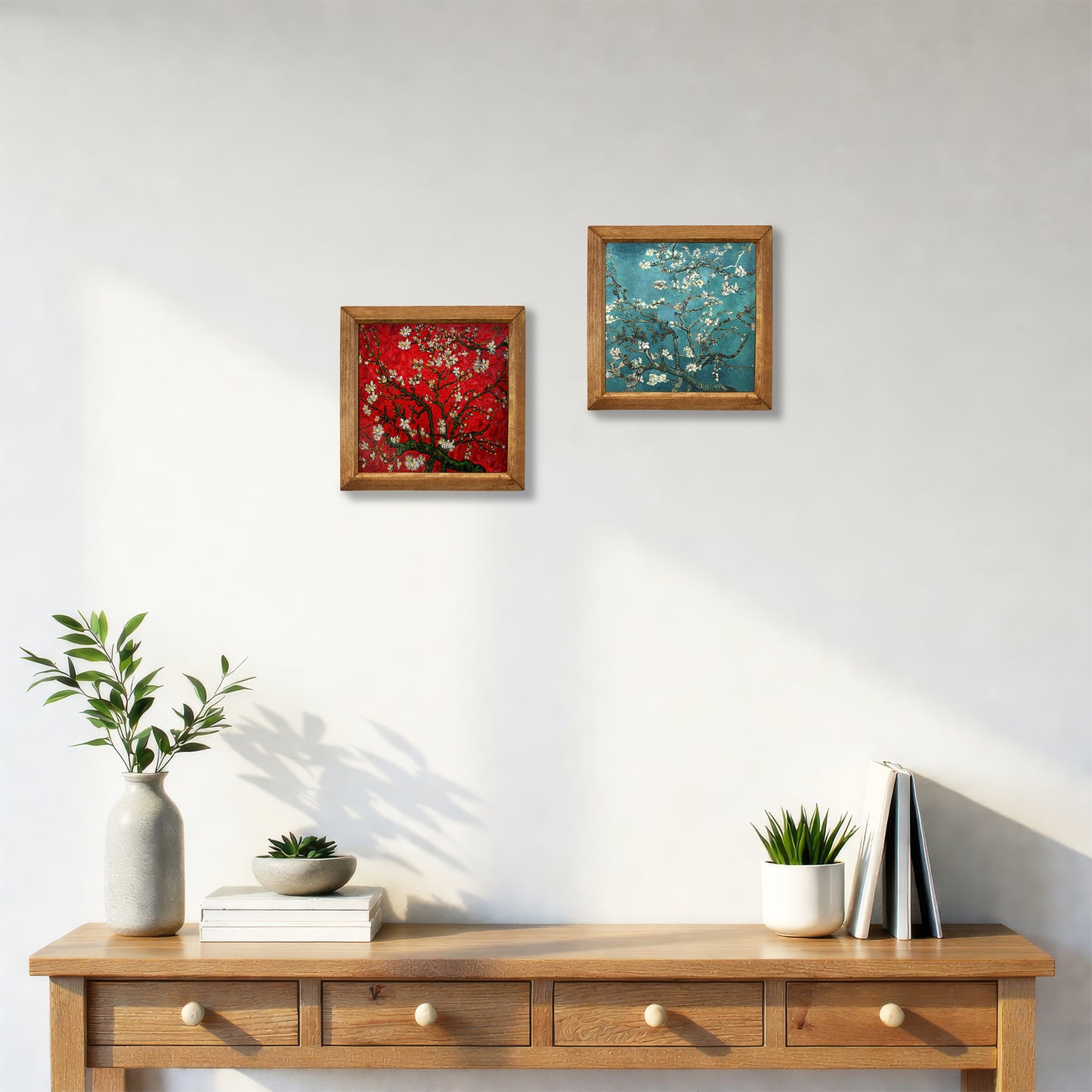 Van Gogh Reverie Duo | Almond Blossom Natural Stone Wall Art