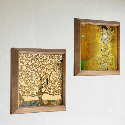 Gustav Klimt Tree and Adele Duo Stone Wall Art Set