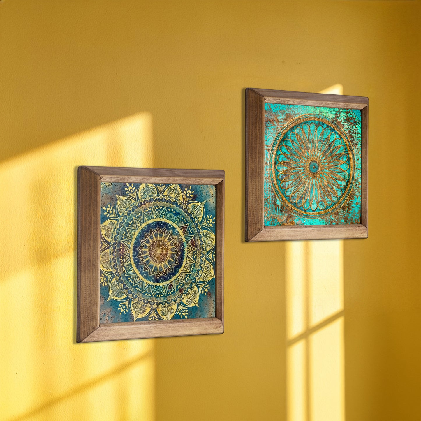 Flower of Life & Mandala Wall Art Duo Set