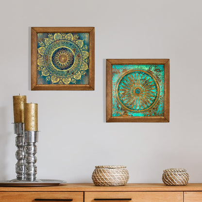 Flower of Life & Mandala Wall Art Duo Set