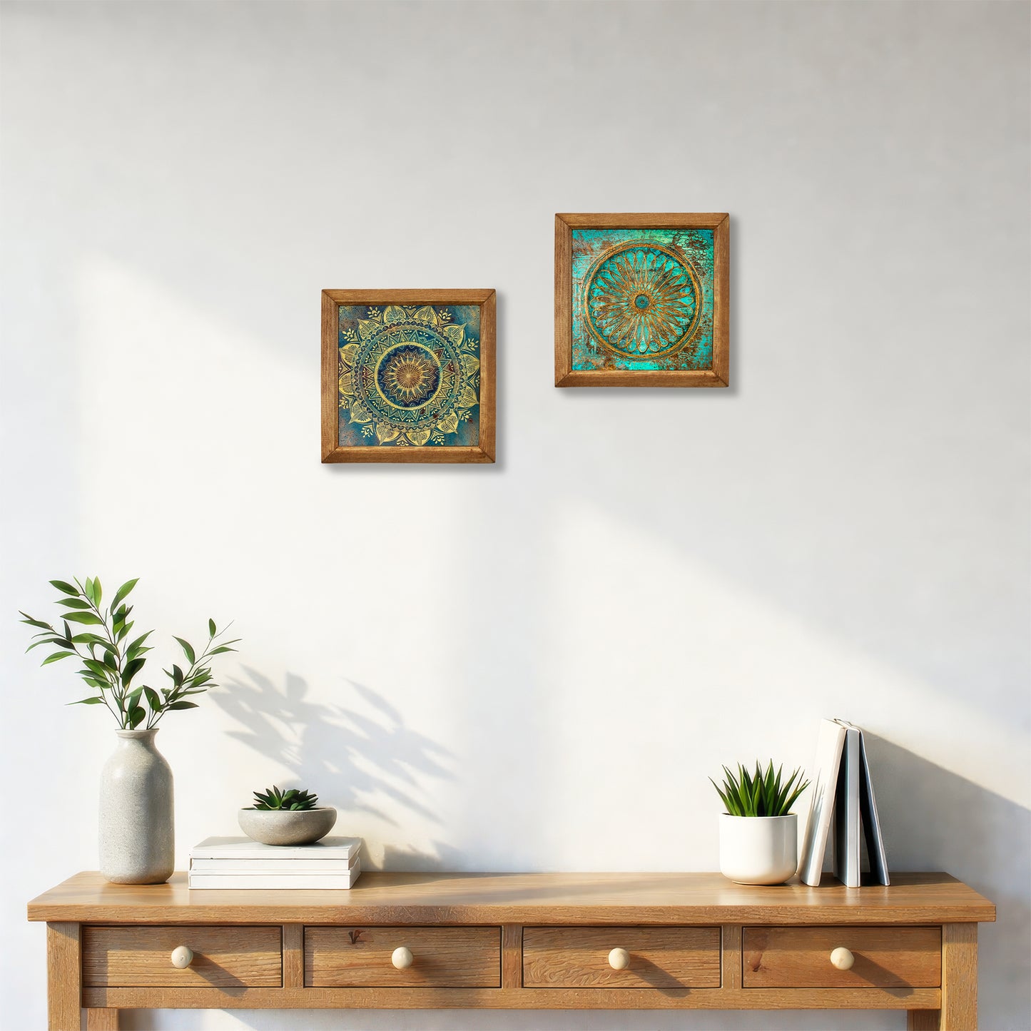 Flower of Life & Mandala Wall Art Duo Set