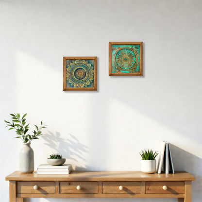 Flower of Life & Mandala Wall Art Duo Set