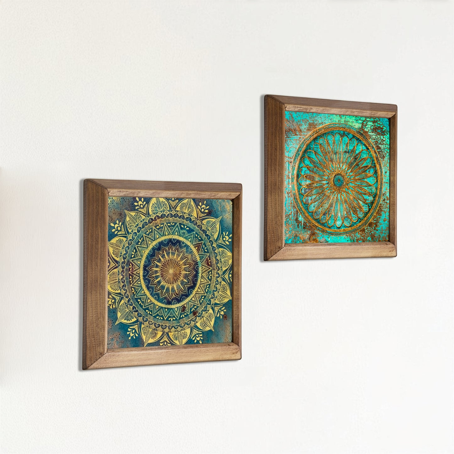 Flower of Life & Mandala Wall Art Duo Set