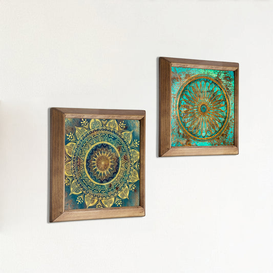Flower of Life & Mandala Wall Art Duo Set